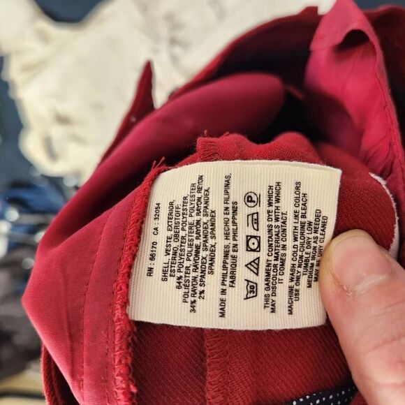 Anthropologie Cartonnier Lou Taper Ankle Casual Trouser Pants Maroon Size 4 - Picture 13 of 13